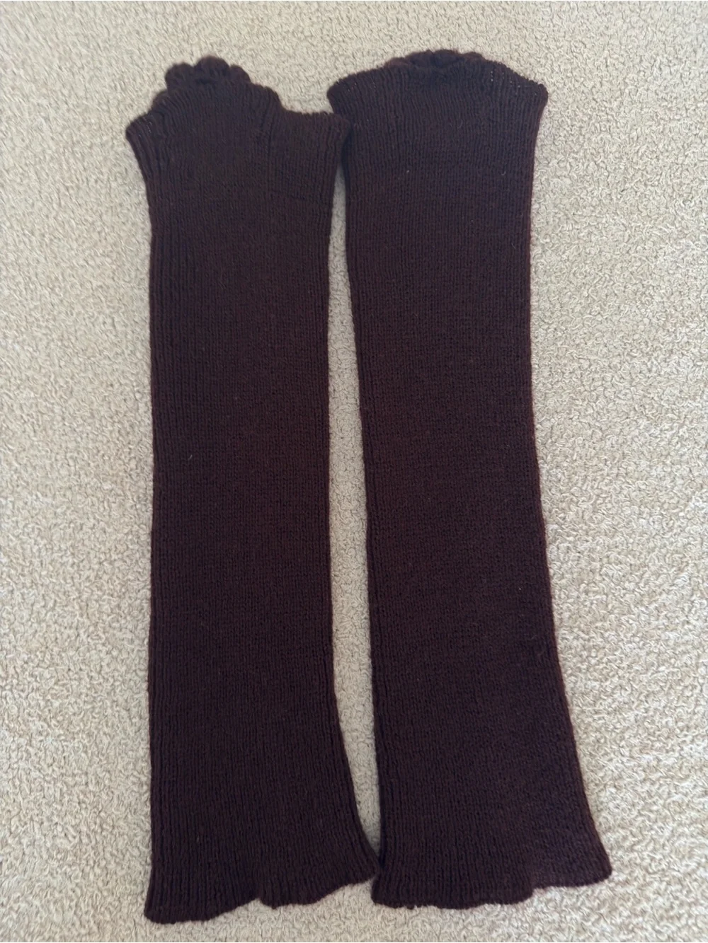 Cozy Chocolate Brown Floral Boot Cuffs 🤎🧶